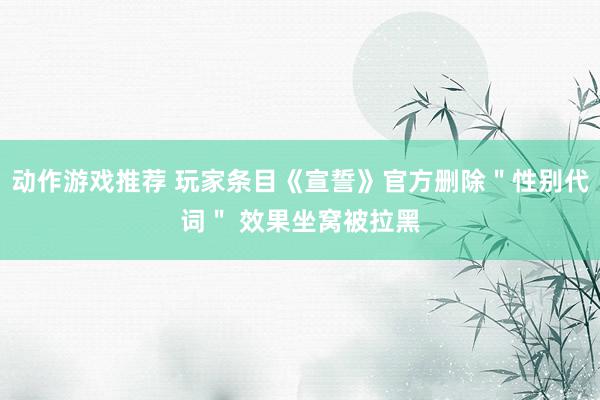 动作游戏推荐 玩家条目《宣誓》官方删除＂性别代词＂ 效果坐窝被拉黑