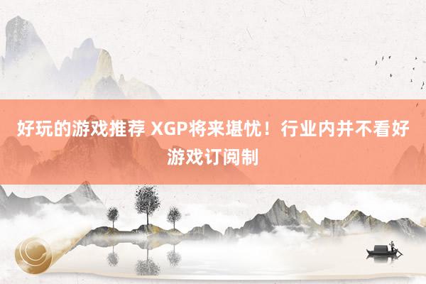 好玩的游戏推荐 XGP将来堪忧！行业内并不看好游戏订阅制