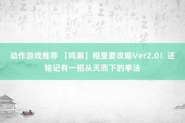 动作游戏推荐 【鸣潮】相里要攻略Ver2.0！还铭记有一招从天而下的拳法